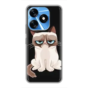 Чехол с принтом для TECNO Spark 10 (AlphaPrint) Модные коты (Грустный кот)