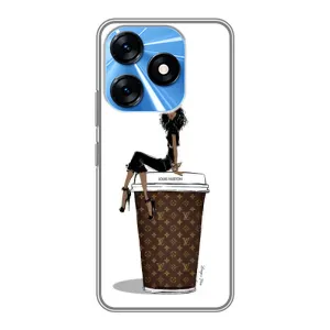 Чехлы Луи Витон для TECNO Spark 10 (AlphaPrint - LOUIS VUITTON) (кофе LOUIS VUITTON)