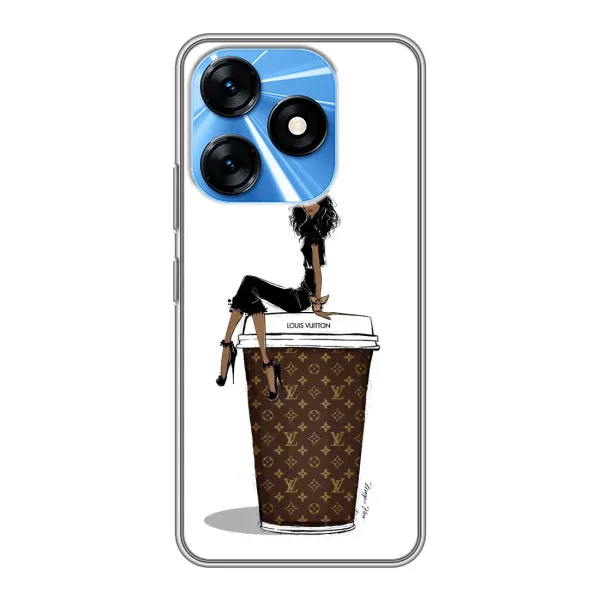 Чехол с принтом «кофе LOUIS VUITTON» для TECNO Spark 10