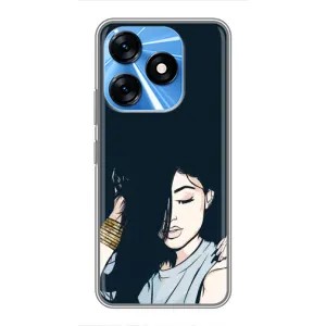 Чохол з друком для TECNO Spark 10 - (Мода) (AlphaPrint) (Гарна дівчина)
