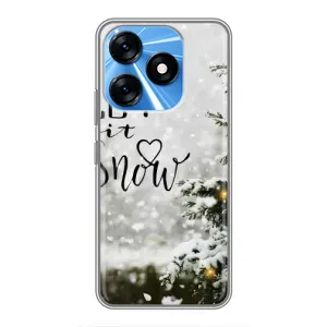 Новорічні, Святкові Чохли для TECNO Spark 10 - 2024 год (Let it snow)