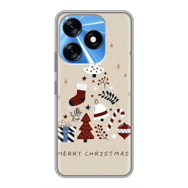 Чохол з принтом «Merry Christmas» для TECNO Spark 10