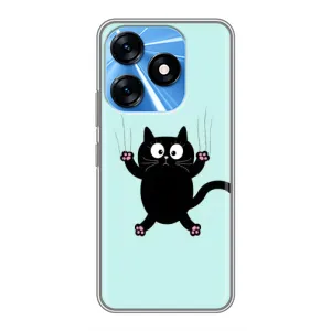 Чехол с принтом для TECNO Spark 10 (AlphaPrint) Модные коты