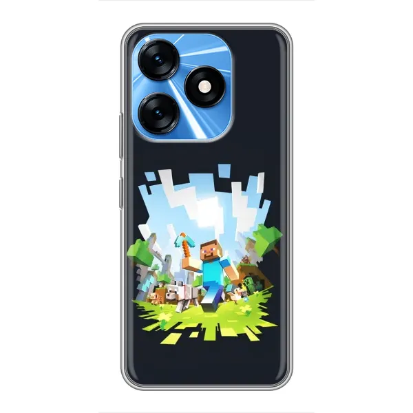Чехол с принтом «персонажи Minecraft» для TECNO Spark 10
