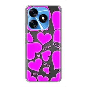Чехлы для любимой на ТЕКНО Спа́рк 10 (VPrint) (Pink hearts)