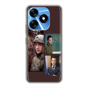 Чохол для TECNO Spark 10 (AlphaPrint - с принтом Зеленського) (Президент)