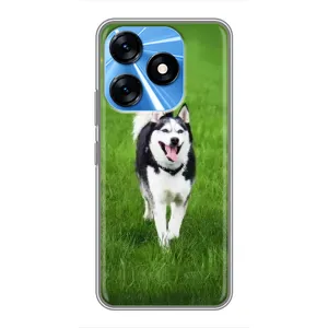 Чохол з Хаскі TECNO Spark 10 - (AlphaPrint) (Радісний Хаскі)