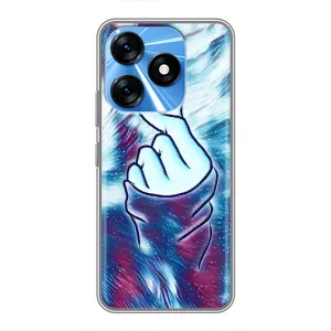 Чохол з принтом для TECNO Spark 10 (AlphaPrint - Знак сердечка) (Радужне серце)