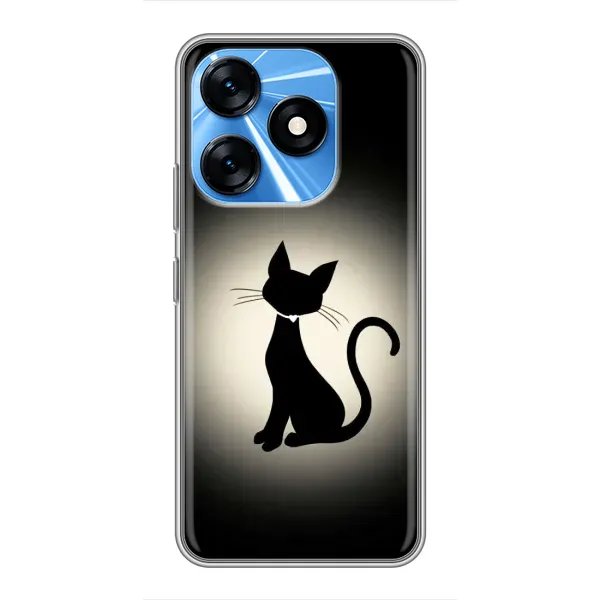 Чехол с принтом «Силуэт котика» для TECNO Spark 10