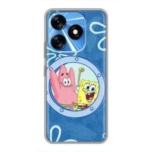 Чохол Губка Боб для ТЕКНО Спа́рк 10 (В ілюмінаторі)