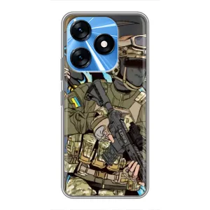 Чехлы с картинкой ЗСУ для TECNO Spark 10 (AlphaPrint) (Воин ВСУ)