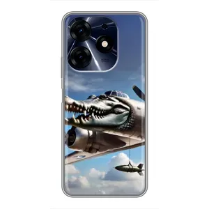Чехол с мемом Тралалело тралала на TECNO Spark 10c (Бомбардиро крокодило)