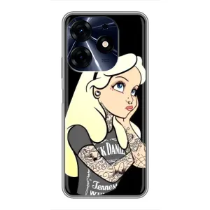 Чехол с печатью для TECNO Spark 10c - (Мода) (AlphaPrint) (Девочка в тату)