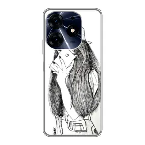 Чехол с печатью для TECNO Spark 10c - (Мода) (AlphaPrint) (Фото девочки)
