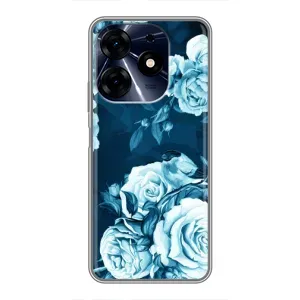 Чехлы (ART) Цветы на TECNO Spark 10c (VPrint) (Голубые Бутоны)