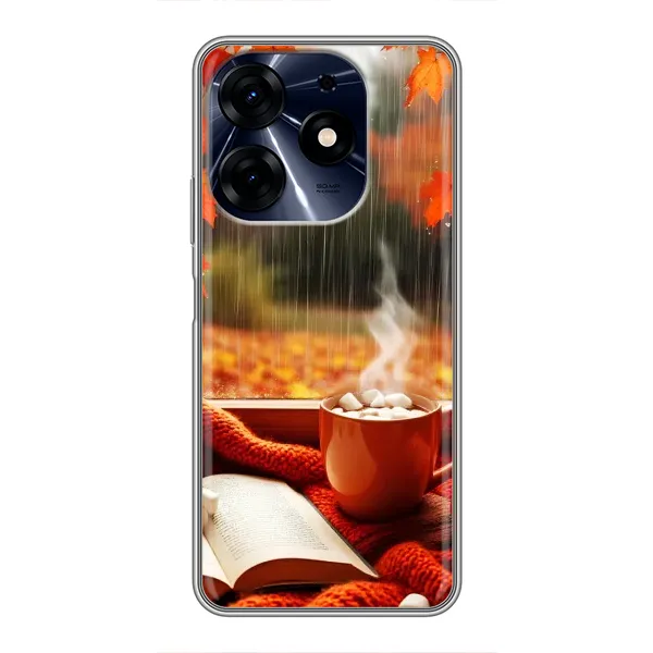 Чохол з принтом «Кава і дощ» для TECNO Spark 10c Чохол з принтом «Кава і дощ» для TECNO Spark 10c