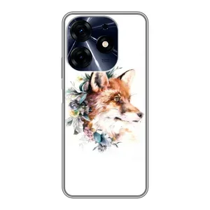 Чехлы с картинкой Лисички для TECNO Spark 10c (VPrint) (Лисичка в цветочках)
