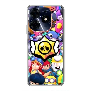 Чехол для TECNO Spark 10c Бравл Старс (VPrint) (Лого Brawl Stars)