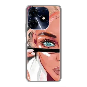 Чехол с печатью для TECNO Spark 10c - (Мода) (AlphaPrint) (Макияж)