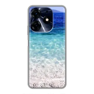 Силиконовый чехол с КАРТИНКАМИ лето для TECNO Spark 10c (AlphaPrint) (Море)