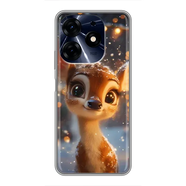 Чехол с принтом «Олененок среди гирлянд» для TECNO Spark 10c
