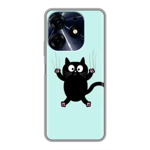 Чехол с принтом для TECNO Spark 10c (AlphaPrint) Модные коты (Падающий кот)