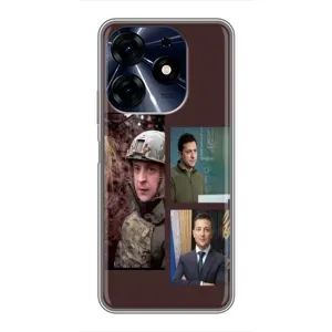 Чехол для TECNO Spark 10c (AlphaPrint - с принтом Зеленского) (Президент)