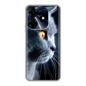 Чехлы с Котиками для TECNO Spark 10c (VPrint) (Серый Кот)