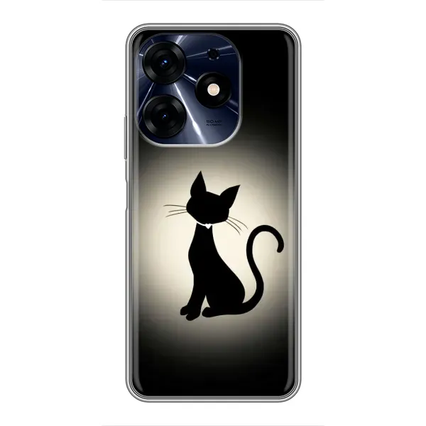 Чохол з принтом «Силует котика» для TECNO Spark 10c