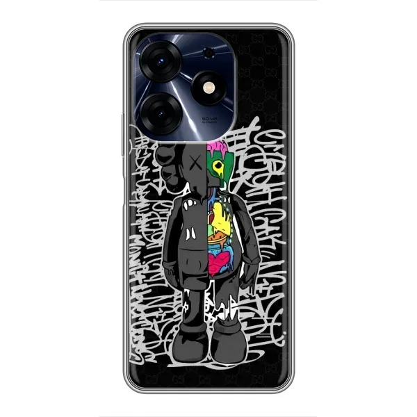 Чохол з принтом «Стиль Bearbrick» для TECNO Spark 10c