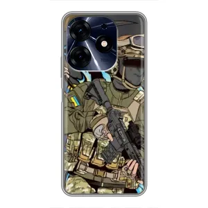 Чехлы с картинкой ЗСУ для TECNO Spark 10c (AlphaPrint) (Воин ВСУ)