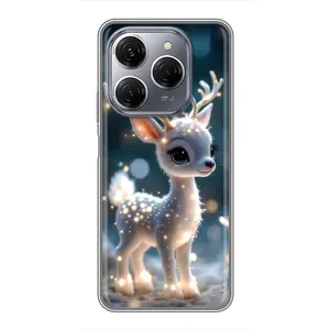 Яскравий чохол для TECNO Spark 20 Pro з Зимові Оленята (Блискуче оленятко)