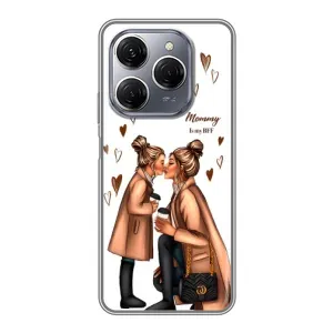 Чехол с печатью для TECNO Spark 20 Pro - (Мама с ребенком) (AlphaPrint) (Дочка и мама)