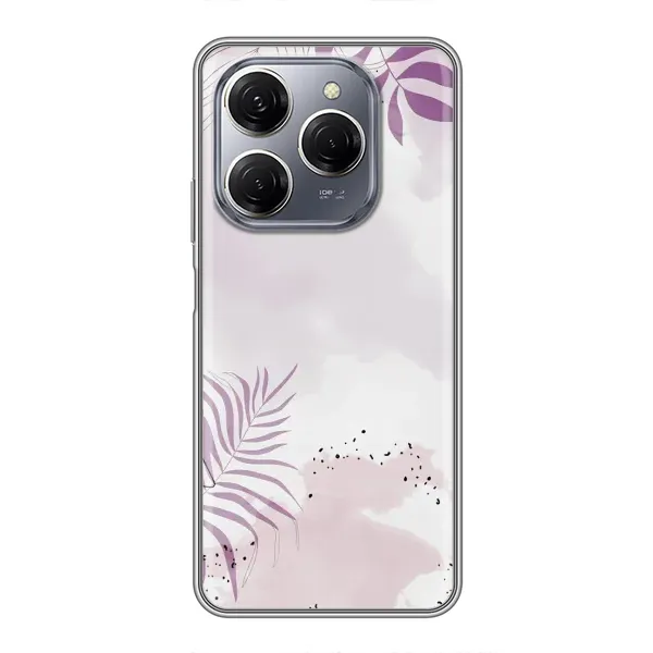 Чехол с принтом «Фиолетовые листья» для TECNO Spark 20 Pro