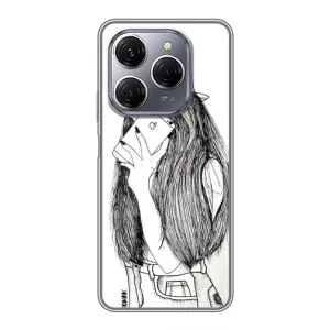 Чехол с печатью для TECNO Spark 20 Pro - (Мода) (AlphaPrint) (Фото девочки)
