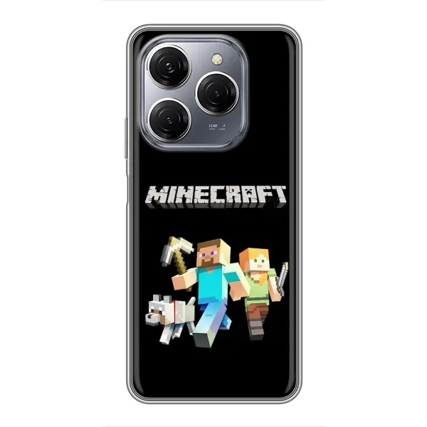 Чохол з принтом «герої Minecraft» для TECNO Spark 20 Pro
