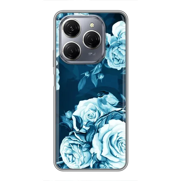 Чехол с принтом «Голубые Бутоны» для TECNO Spark 20 Pro