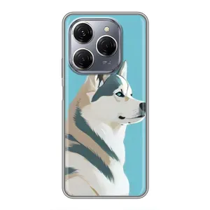 Чехол с Хаски для TECNO Spark 20 Pro - (AlphaPrint) (Хаски арт)