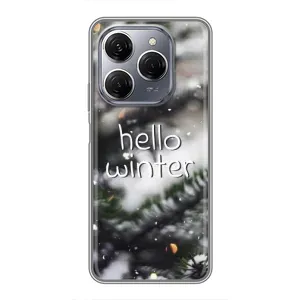 Новогодние, Праздничные Чехлы для TECNO Spark 20 Pro - 2024 год (Hello winter)