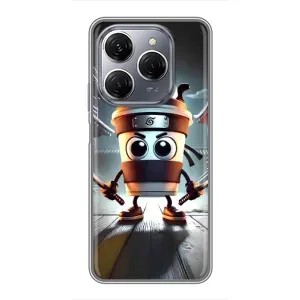 Чохол з мемом Тралалело тралала на TECNO Spark 20 Pro (Капучіно асасіно)