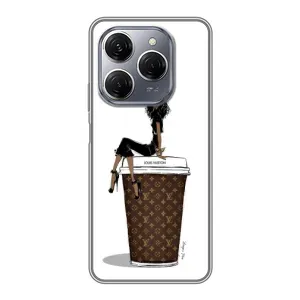 Чехлы Луи Витон для TECNO Spark 20 Pro (AlphaPrint - LOUIS VUITTON) (кофе LOUIS VUITTON)