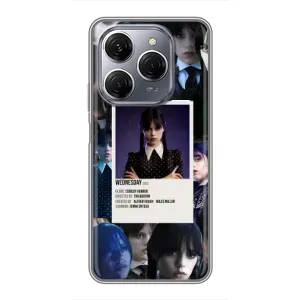 Чехлы Венсдей на TECNO Spark 20 Pro Уэнсдей (AlphaPrint) (коллаж Уэнздей)