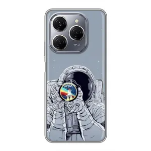 Чехол NASA для TECNO Spark 20 Pro (AlphaPrint) (Космонавт фото)