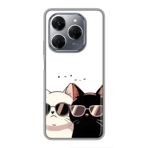 Чохол з малюнком кіт на TECNO Spark 20 Pro (Коти в окулярах)