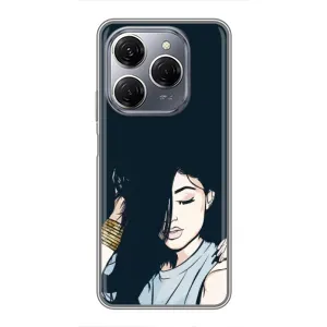 Чехол с печатью для TECNO Spark 20 Pro - (Мода) (AlphaPrint) (Красивая девочка)