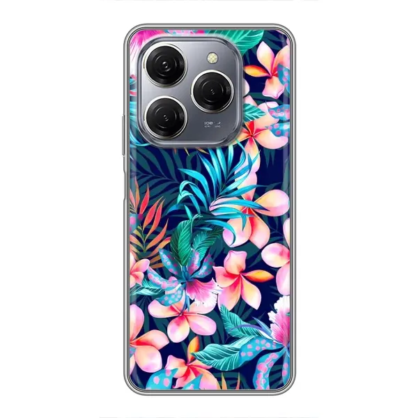 Чехол с принтом «Красочные цветы» для TECNO Spark 20 Pro