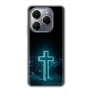 Чехол для TECNO Spark 20 Pro (AlphaPrint) - (Христианские) (Крест и город)