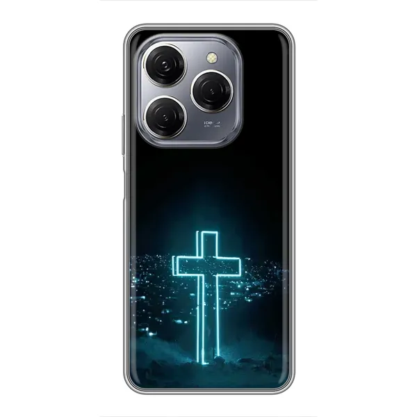 Чехол с принтом «Крест и город» для TECNO Spark 20 Pro