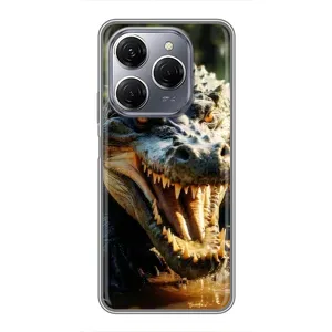 Чохол з принтом «Небезпечний крокодил» для TECNO Spark 20 Pro