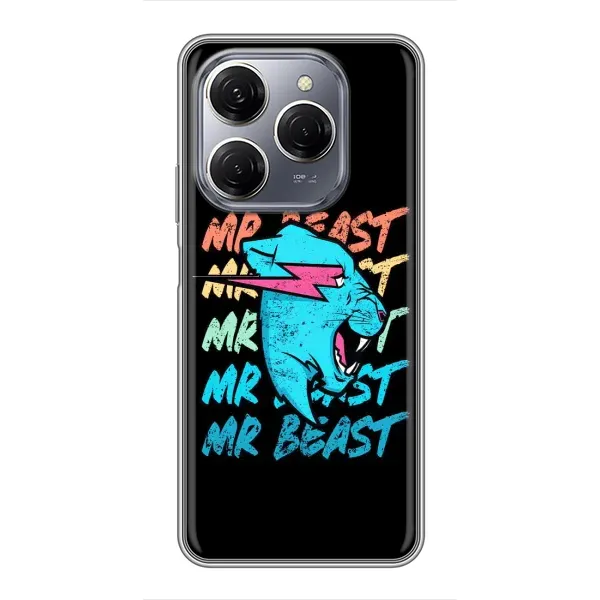 Чохол з принтом «logo Mr beast» для TECNO Spark 20 Pro